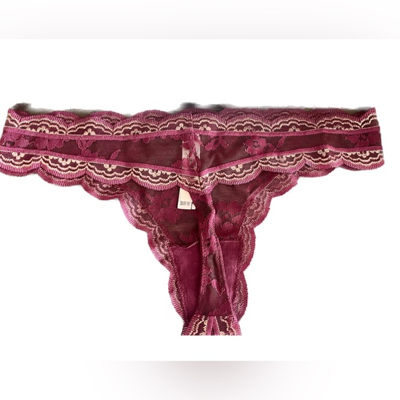 NWT Victoria Secret Dream Angels Lace String Thong with Metallic Threads - Picture 9 of 11